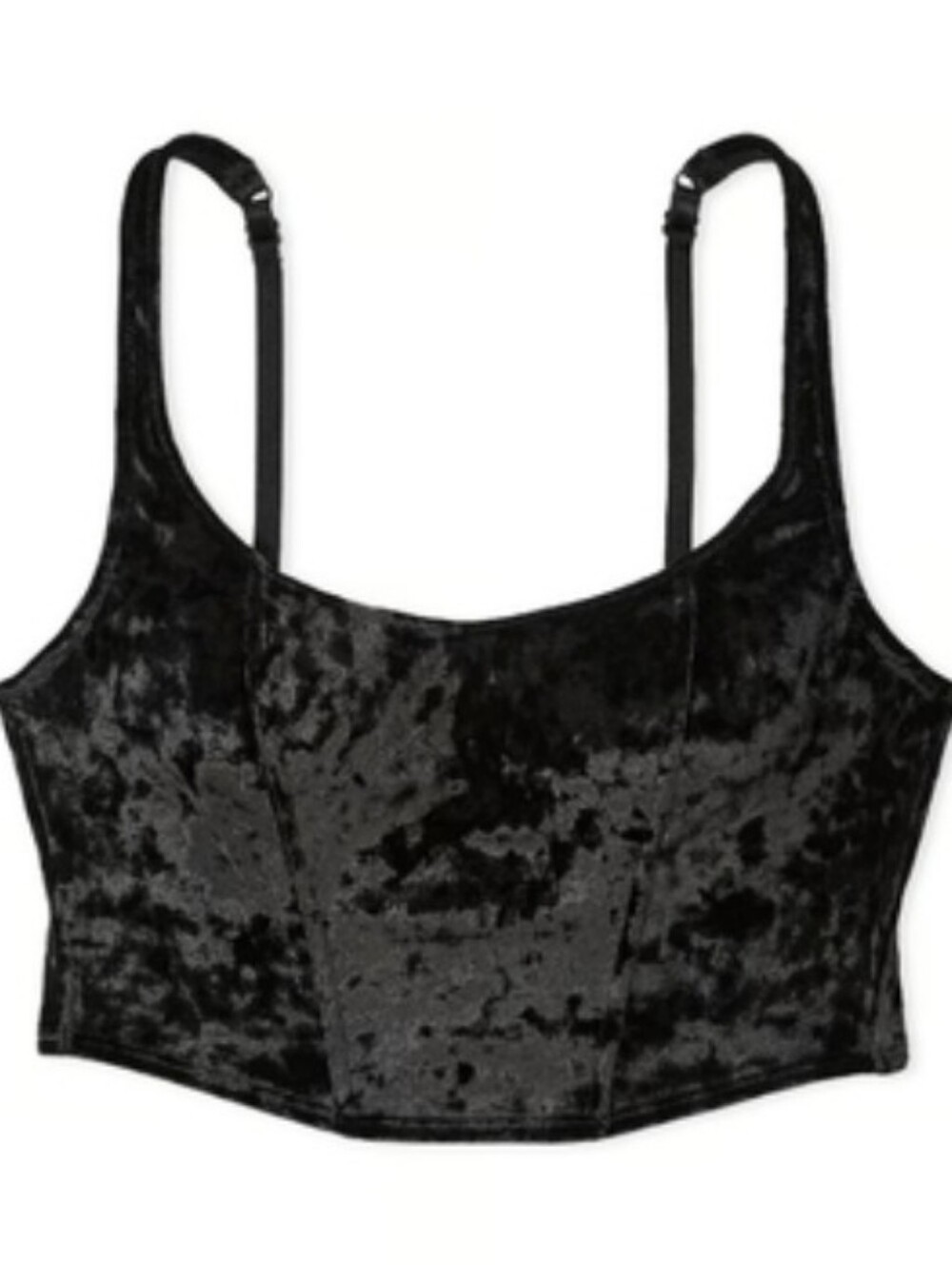 Victoria's secret pink velvet lightly-lined corset bra top MEDIUM BLACK